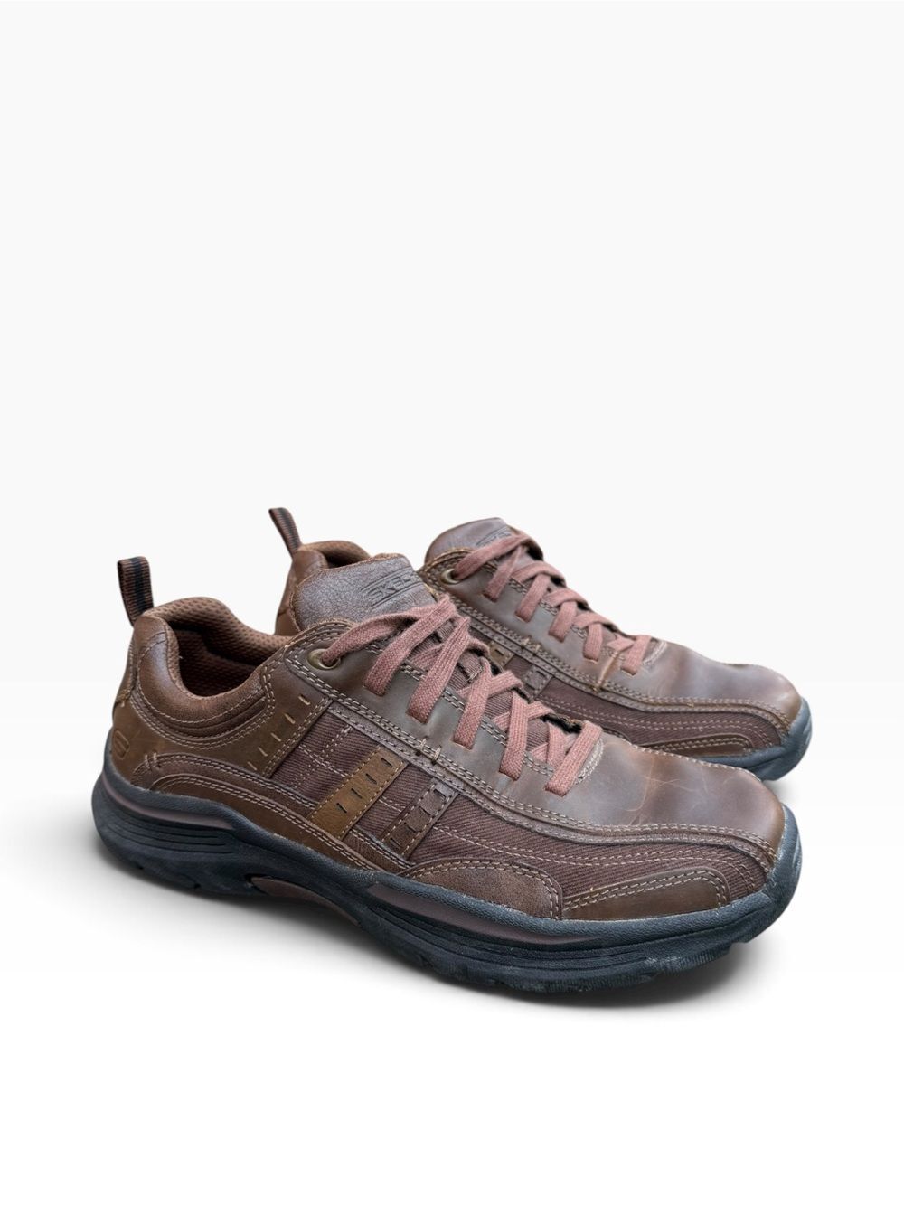 Skechers Relaxed Fit Expended Manden Brown Leather Shoes Size 9 - Picture 7 of 7